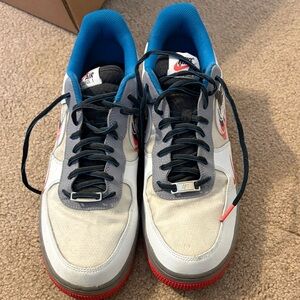 Nike Air Force 1 with Gray and Blue Accents